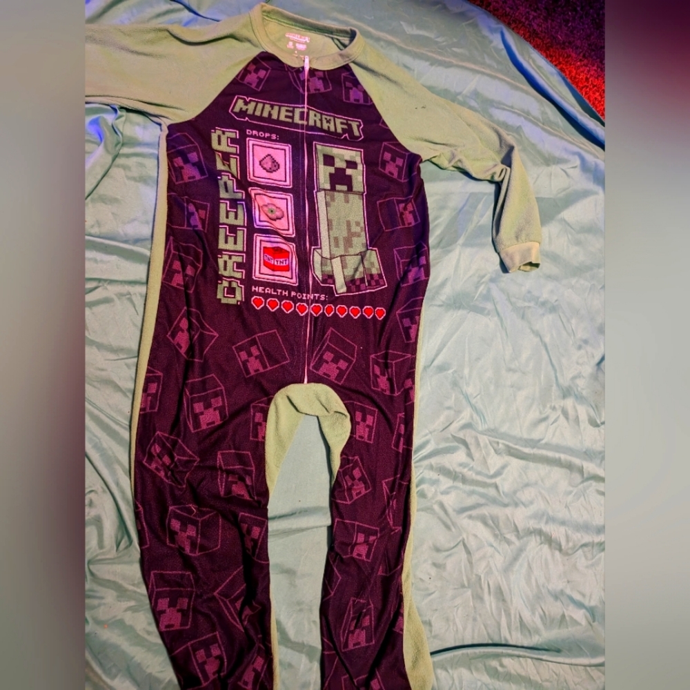 Minecraft Boys Onesie Pajamas Zip Up